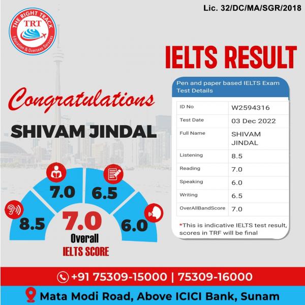 SHIVAM JINDAL IELTS RESULT