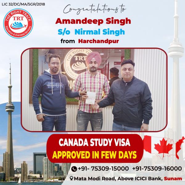 amandeep singh canada study visa